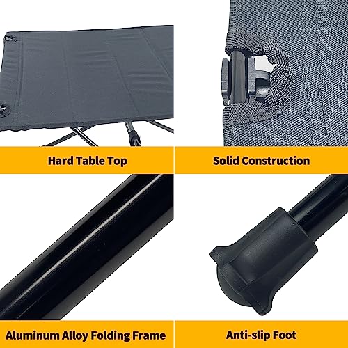 Sutekus Portable Camping Table Lightweight Folding Table with Hard Top for Camping Hiking Backpacking Picnic Partio