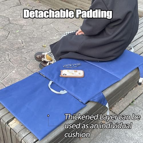 Sutekus Stadium Seat Cushion Waterproof Nylon Portable Bleacher Cushion Ultralight Seat Padding with Back Support for Sports Fishing Kayaks Camping