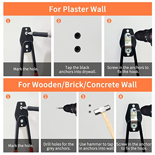 Sutekus Garage Hooks Heavy Duty Garage Storage Utility Hooks Wall Mount Hangers with Anti-Slip Coating for Tools Ladders Bikes