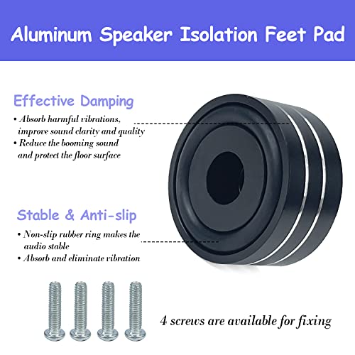 Sutekus Speaker Isolation Feet 40x20mm Audio Speaker Sound Pad with Non-Slip Rubber Rings for Audio,Speakers, Home Theater, 4Pack