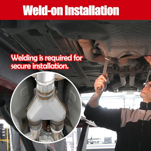 Sutekus Exhaust Y Pipe Stainless Steel 2.5" Single to 2.5" Dual Exhaust Adapter Connector Universal Exhaust Pipe Connector