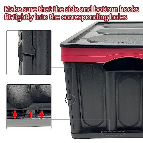 Sutekus Lidded Storage Bins Stackable 30L Storage Crates Collapsible Storage Box For Office Books Grocery Wardrobe