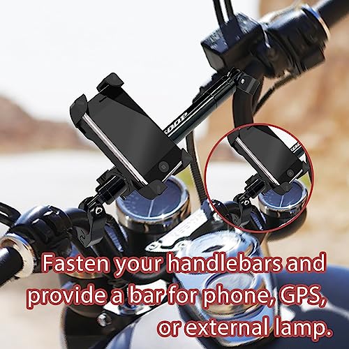 Sutekus Universal Adjustable Motorcycle Handlebar Brace with 7/8″(22mm) Clamp Diameter Aluminum Alloy Motorbike Balance Beam Handlebar Crossbar, Black