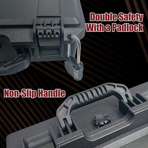 Sutekus Hard Pistol Case Handgun Case Waterproof Pistol Carrying Cases With Foam Gun Accessories
