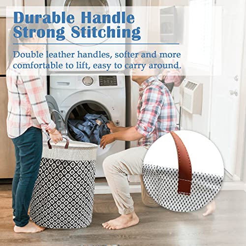 Sutekus Collapsible Laundry Baskets with Reinforced Handles 65L Large Capacity Laundry Hamper Organizer PE Waterproof Washing Bin for Bedroom, Bathroom, Dorm