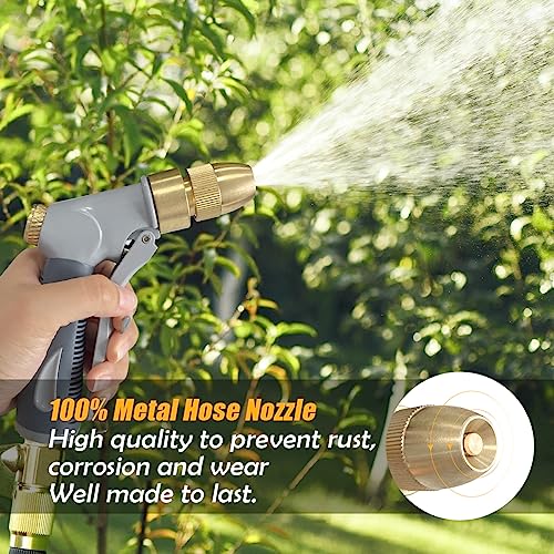 Sutekus Garden Hose Nozzle Sprayer High Pressure Hose Nozzle Heavy Duty Metal Handheld Water Nozzle with Flow Control for Watering Plants and Lawn, Washing Cars