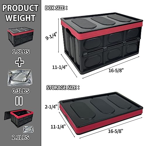 Sutekus Lidded Storage Bins Stackable 30L Storage Crates Collapsible Storage Box For Office Books Grocery Wardrobe