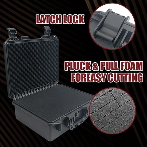 Sutekus Hard Pistol Case Handgun Case Waterproof Pistol Carrying Cases With Foam Gun Accessories