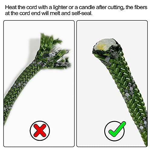 Sutekus 5/16" Accessory Cord Rope High Strength Utility Paracord 8mm Reflective Paracord Hiking Fishing Climbing Packaging 130FT