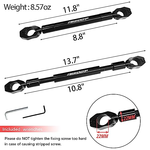 Sutekus Universal Adjustable Motorcycle Handlebar Brace with 7/8″(22mm) Clamp Diameter Aluminum Alloy Motorbike Balance Beam Handlebar Crossbar, Black