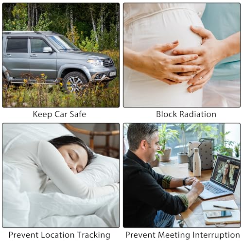 Sutekus Faraday Box Carbon Fiber Key Fob Protector Car Key Safe Protector RFID Signal Blocking Cages Signal Shielding Box