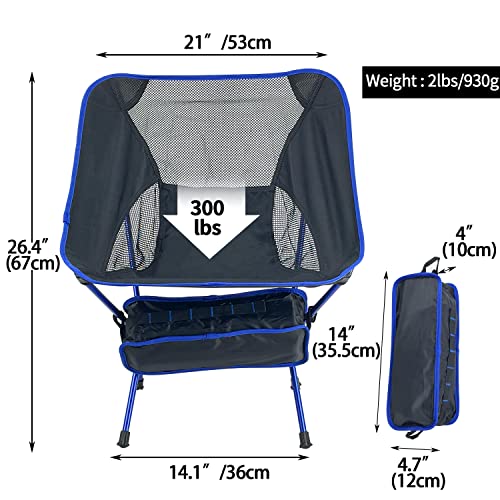 Portable Chair Camping Chairs Folding Chair Ultralight Camp Chair with Carry Bag Compact Backpacking Chairs for Beach, Fishing, Hiking, Picnic, Lawn Chairs