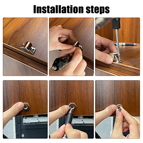 Sutekus Magnetic Cabinet Catch with Screws, Closure Hardware Magnet Closer Door Latch for Cabinet Kitchen Shutter Closet,4 Pack
