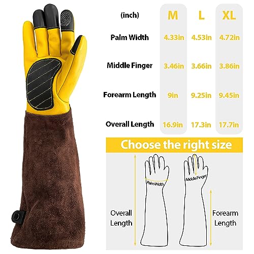 Sutekus Gardening Gloves for Women/Men Long Sleeve Work Garden Gloves Rose Pruning Thorn proof Forearm Protection Gauntlet