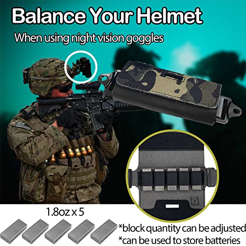 Sutekus Helmet Counterweight Tactical Helmet Balancing Weight Bag Counterbalance with Five Counter Blocks for OPS Fast BJ PJ MH