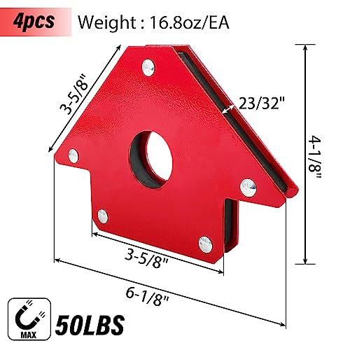 Sutekus Welding Magnet Arc Welding Electrode Holder Welding Magnets and Clamps 45, 90, 135 Degree Metal Working Mig Tools And Equipment
