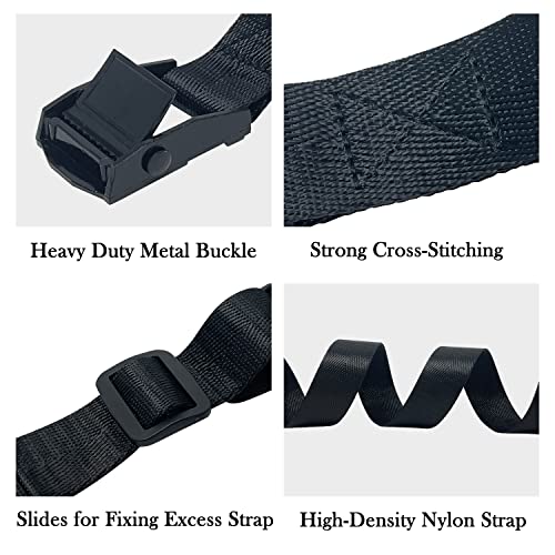 Sutekus Cargo Lashing Strap 1“ Tie Down Straps Utility Straps Adjustable Securing Straps for Cargo Luggage Bicycles Kayaks Motorcycles, 2Pack