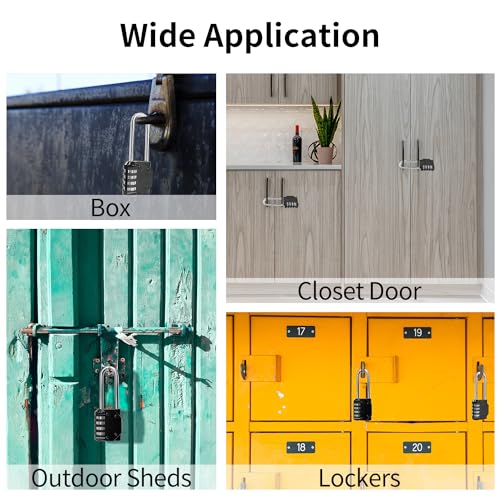 Sutekus Combination Lock 4 Digit Combination Padlock Waterproof Resettable Lock for School Gym Sports Locker, Fence, Toolbox, Case, Hasp Cabinet Storage, 2Pack