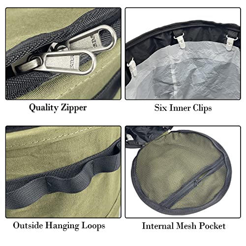 Sutekus Pop Up Storage Bin Collapsible Trash Can Recycle Container Reusable Utility Storage Bag with Zippered Lid for Camping, Laundry, Storage and Garden