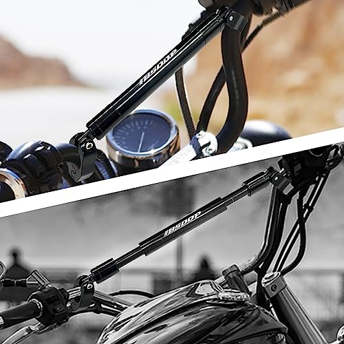 Sutekus Universal Adjustable Motorcycle Handlebar Brace with 7/8″(22mm) Clamp Diameter Aluminum Alloy Motorbike Balance Beam Handlebar Crossbar, Black