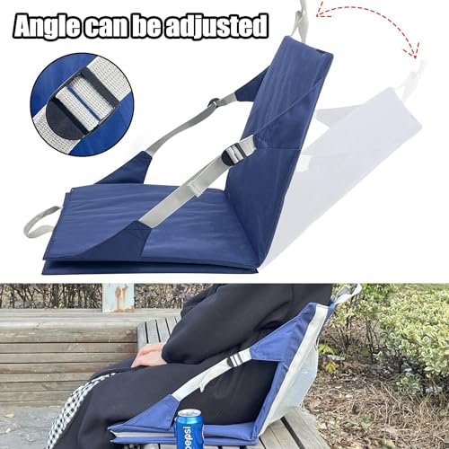 Sutekus Stadium Seat Cushion Waterproof Nylon Portable Bleacher Cushion Ultralight Seat Padding with Back Support for Sports Fishing Kayaks Camping