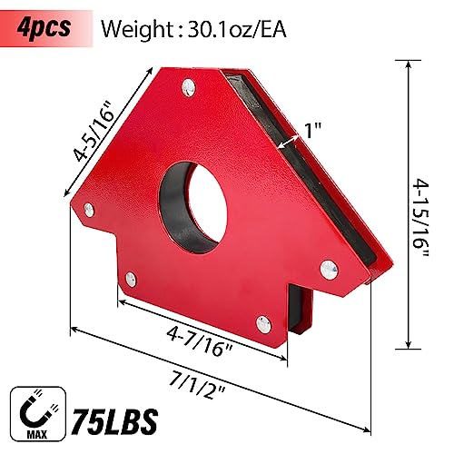 Sutekus Welding Magnet Arc Welding Electrode Holder Welding Magnets and Clamps 45, 90, 135 Degree Metal Working Mig Tools And Equipment