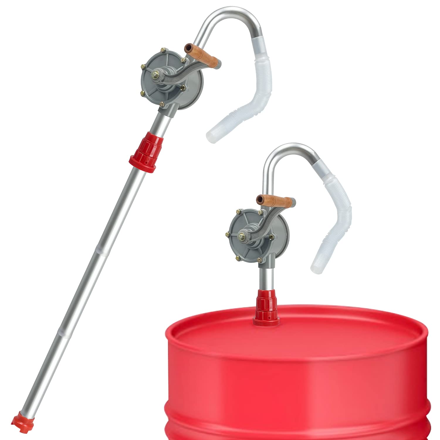 Sutekus 15 to 55 Gallon Drum Pump Rotary Hand Pump Fuel Transfer Pump for Kerosene Gasoline Diesel liquid