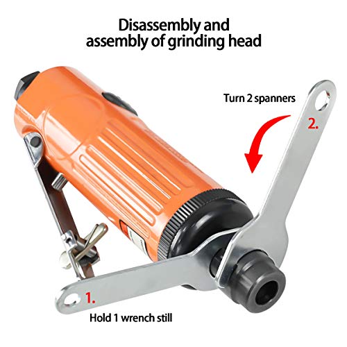 Sutekus 1/4" Air Die Grinder KIT Rotary Air Compressor Tool Set Pneumatic Sander Compact Air Throttle with 1/4 and 1/8 inch Collets