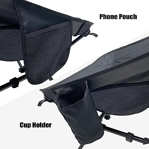 Sutekus Portable Camping Folding Chair Lightweight Camp Chair with Cup Holder and Side Bag Compact Backpacking Chairs for Camp Hiking Lawn Beach Sports