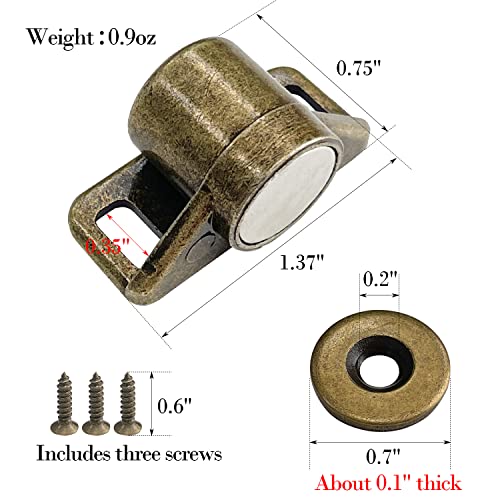Sutekus Magnetic Cabinet Catch with Screws, Closure Hardware Magnet Closer Door Latch for Cabinet Kitchen Shutter Closet,4 Pack