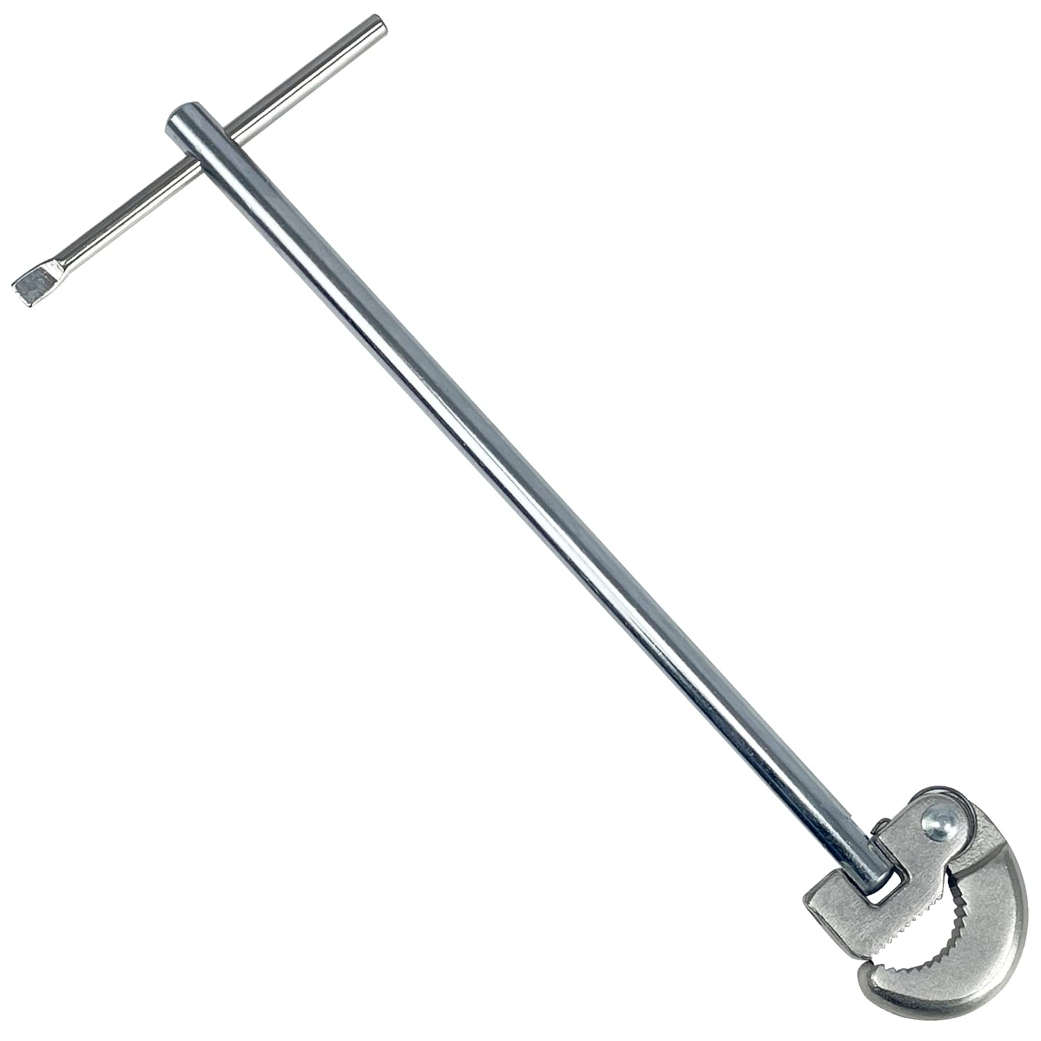 Sutekus 11" Basin Wrench with 3/8'' to 1-1/4'' Capacity Jaw, Spring Loaded Pipe Wrench for Tight Space