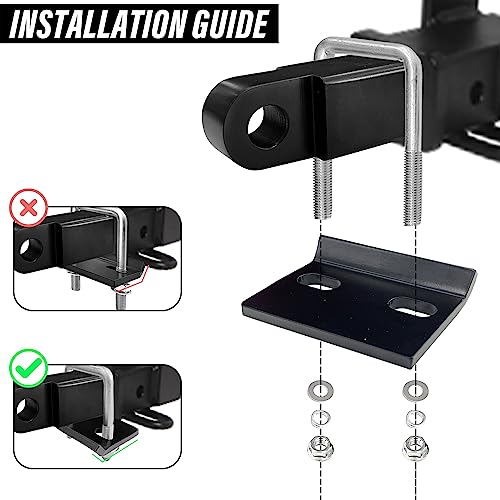 Sutekus Shackle Hitch Receiver for 2" Receivers Heavy Duty Towing Hitch Receivers Towing Accessories for Vehicle Recovery Off-Road, Black
