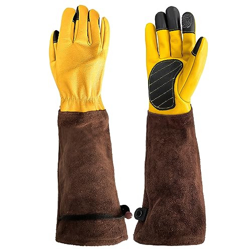 Sutekus Gardening Gloves for Women/Men Long Sleeve Work Garden Gloves Rose Pruning Thorn proof Forearm Protection Gauntlet
