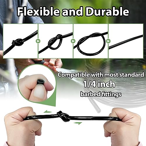 Sutekus 1/4" Blank Distribution Tubing Drip Irrigation Hose Garden Watering Drip Line Watering Tube Line for Garden Irrigation System