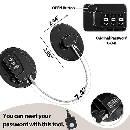 Sutekus Refrigerator Lock Combination Coded Fridge Lock Freezer Door Lock Child Safety Cabinet Lock with Strong Adhesive No Keys Needed, 3PCS