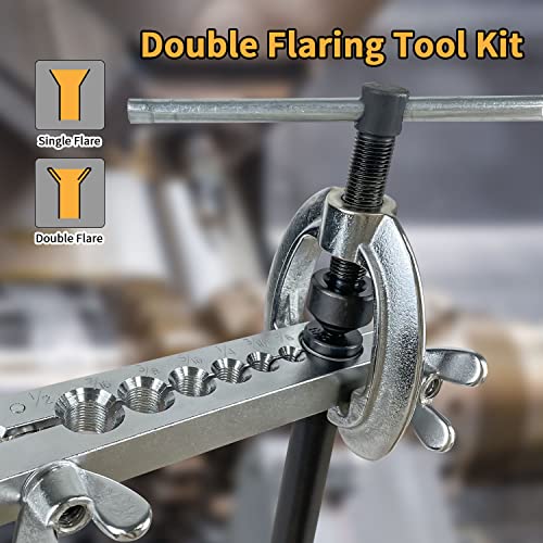 Sutekus Brake Line Flare Tool Double Flaring Tool Kit Single Flares for Automotive Brake Line Replacement Brake Repair