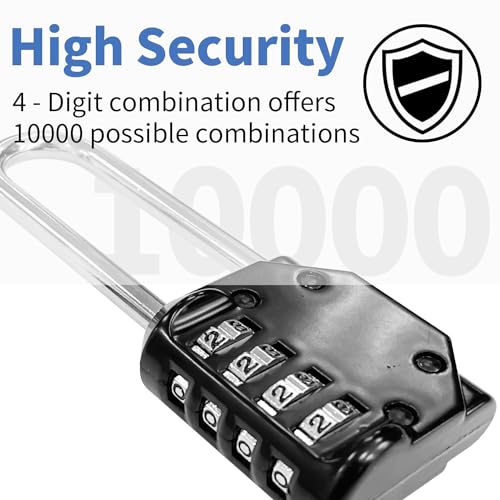 Sutekus Combination Lock 4 Digit Combination Padlock Waterproof Resettable Lock for School Gym Sports Locker, Fence, Toolbox, Case, Hasp Cabinet Storage, 2Pack