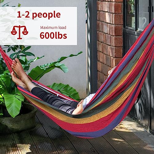Sutekus Double Hammock Outdoor Traveling Camping Hammock Two Person Portable Hammock with Rope and Carrying Pouch
