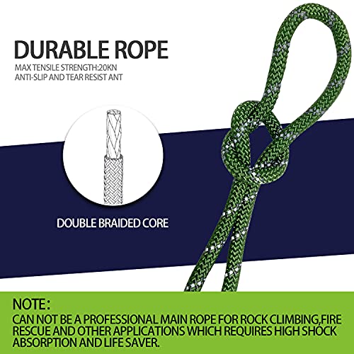 Sutekus 5/16" Accessory Cord Rope High Strength Utility Paracord 8mm Reflective Paracord Hiking Fishing Climbing Packaging 130FT