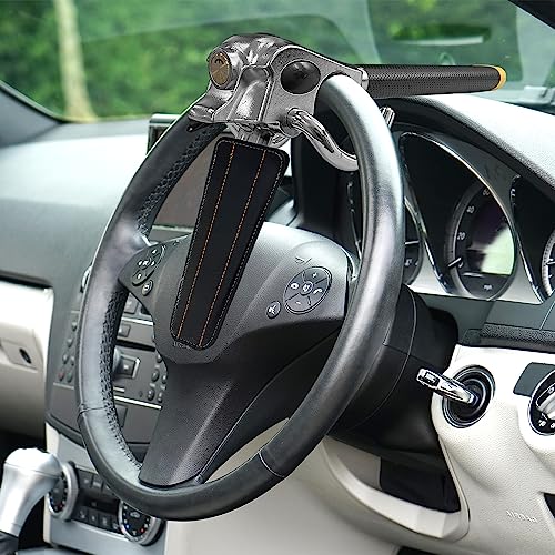 Sutekus Steering Wheel Lock Heavy Duty Vehicle Anti-Theft Car Lock Universal Car Locking Devices for Auto Car Vehicle Truck SUV