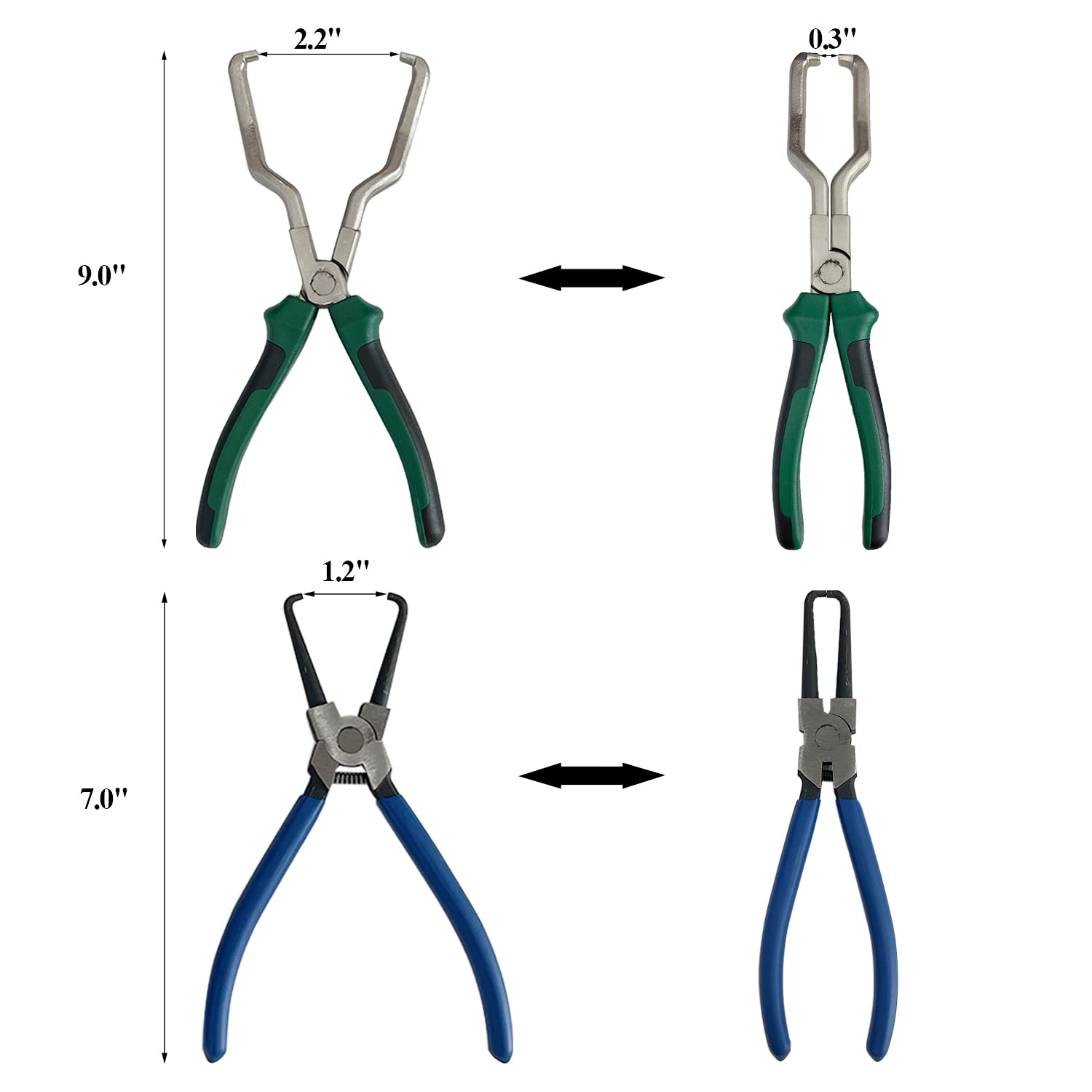 Sutekus Fuel Line Pliers Set, Fuel Filter Calipers Hose Pipe Clamp Disconnect Release Removal Pliers for Auto Maintenance, 2 pack