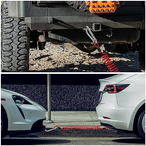 Sutekus Breakaway Trailer Cable Spring Towing Coiled Wire with Carabiner Stainless Steel Coiled Safety Cables Strap for RV Towing Trailer