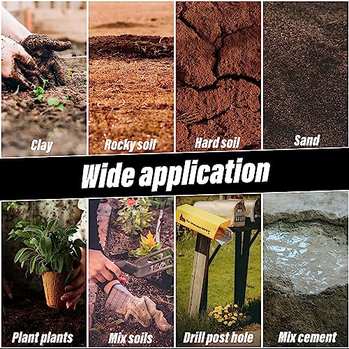Sutekus Auger Drill Bit for Planting Heavy Duty Garden Auger Spiral Drill Bit Easy Bulb Auger Planter Tool for Bedding Digging Plants Flowers