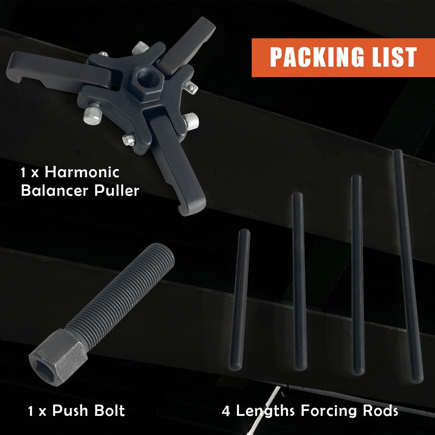 Sutekus Harmonic Balancer Puller Kit Damper Pulley Remove Extractor Kit Adjustable 3-Jaw Puller Set Compatible with Ford GM Chrysler Cadillac Chevy Trucks Mitsubishi