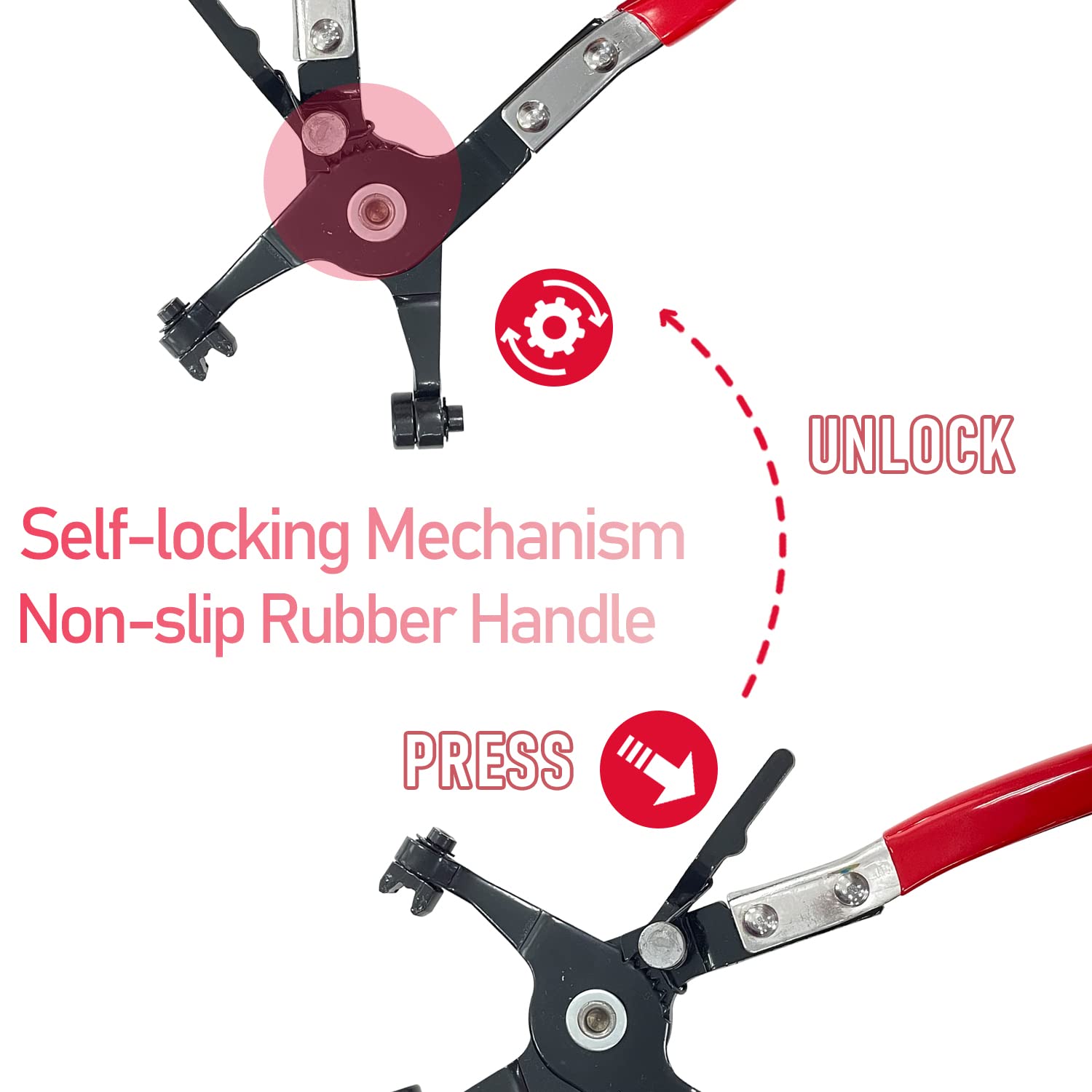 Sutekus 6-22mm Spring Band Hose Clamps With Swivel Flat Hose Clamp Plier Assortment Kit 100pcs Fuel line Spring Clamp Silicone Vacuum Hose Pipe Clamp
