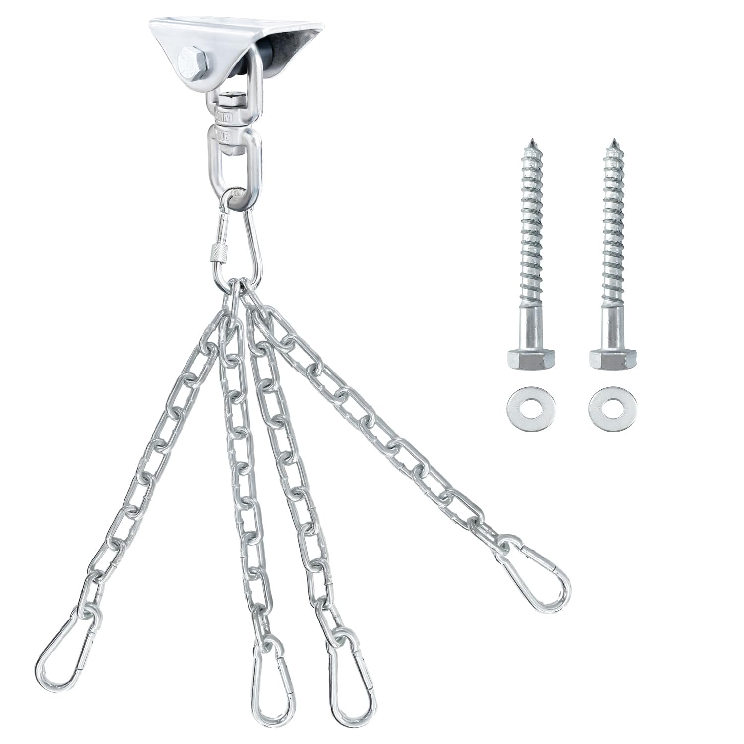 Sutekus Heavy Bag Hangers Brackets for Wood Beam Heavy Duty Swivel Punching Bag Hangers Wall Ceiling Mount Hook with Chains for Boxing, Swing, Hammock