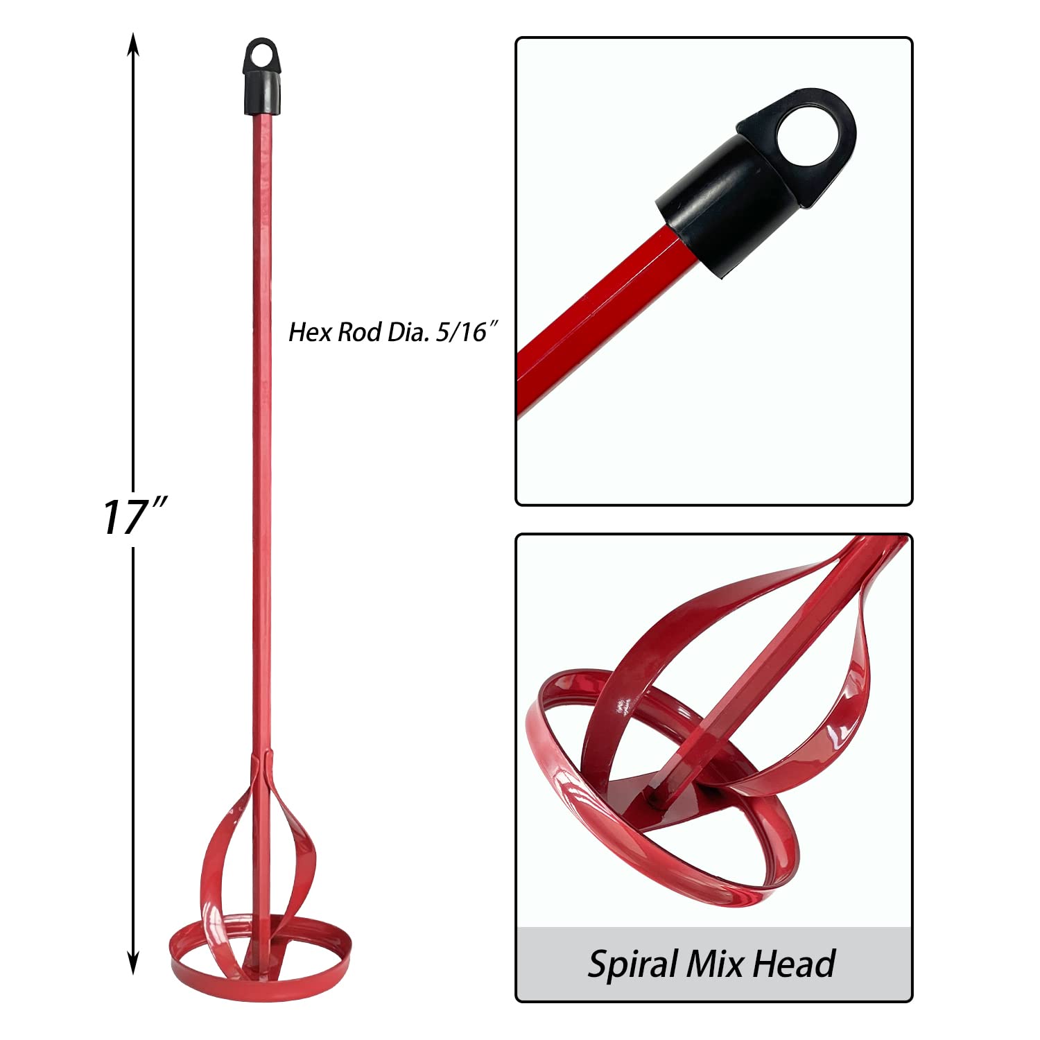Sutekus Paint Mixer for Drill Bucket Mixer, Grout, Cement, Mortar Mixer Stirring Paddle, Paint Mixer Attachment