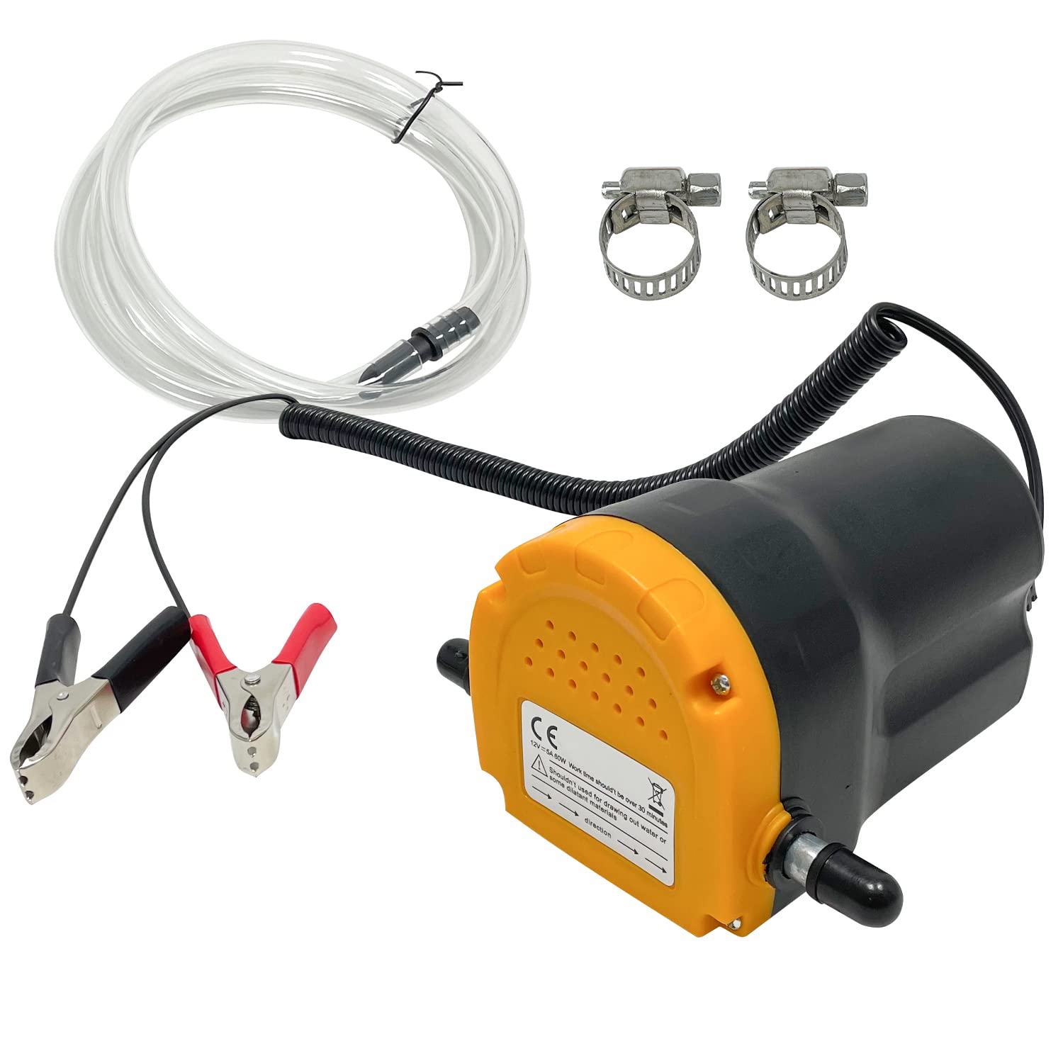 Sutekus Oil Pump Extractor 12V 60W Diesel Fluid Scavenge Suction Pump Oil Change Pump for Car Truck Rv Boat ATV