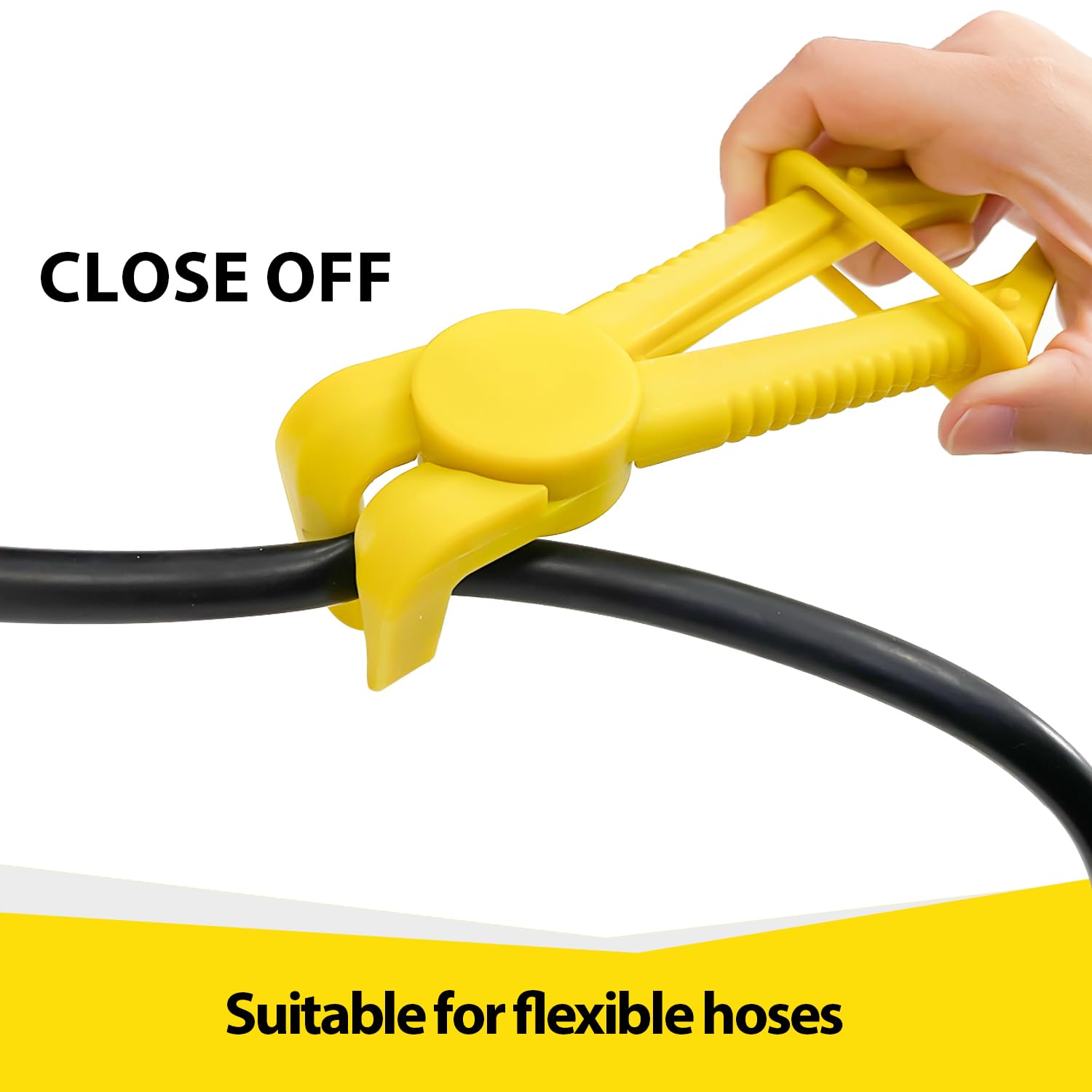Sutekus Hose Pinch Off Pliers Hose Clamp Pliers Straight & 90 Angled Line Clamp Pliers for Flexible Hoses Brake Coolant Fuel Lines Automotive Tool, Yellow, 6Pcs