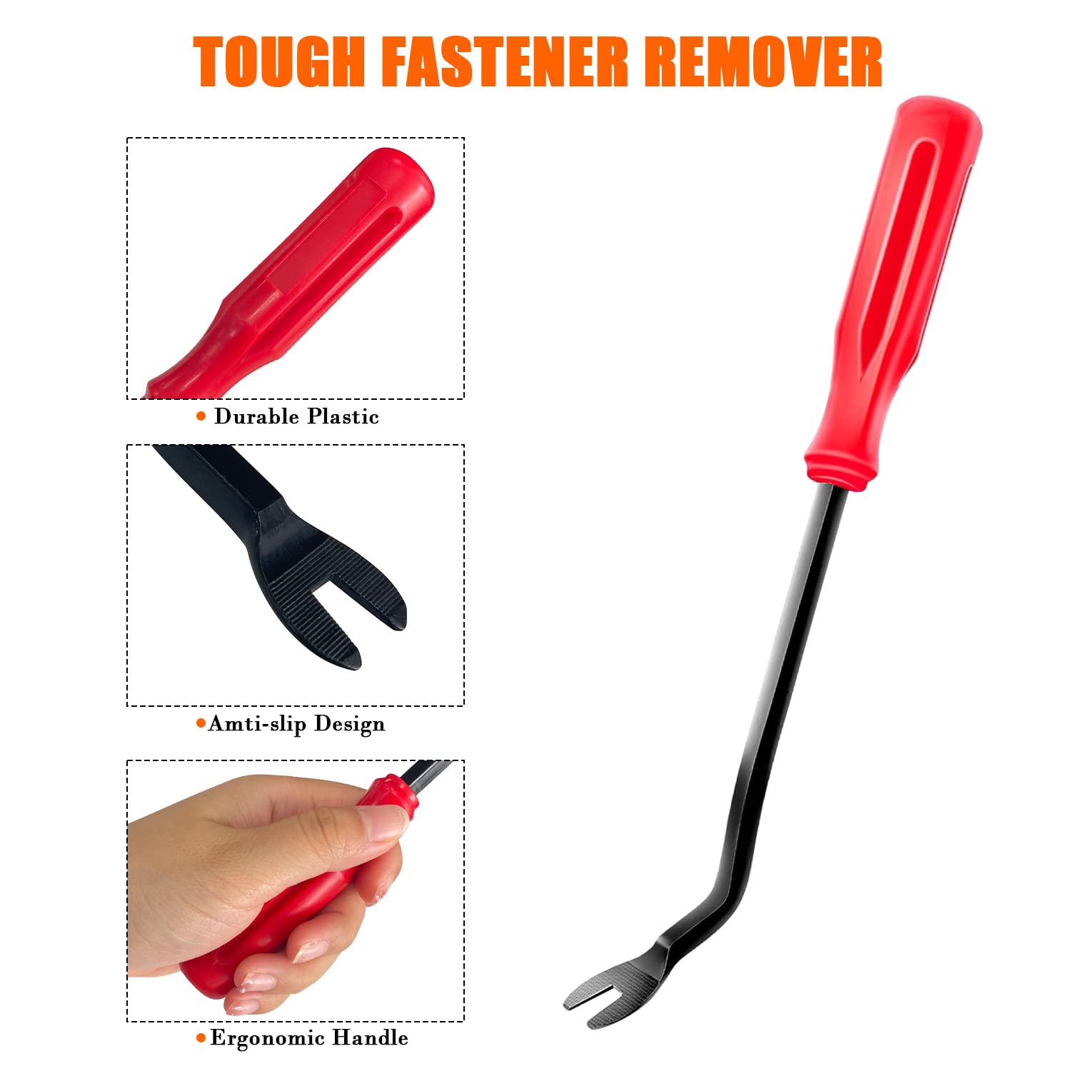 Sutekus Auto Trim Removal Tool Kit Door Panel Clip Fastener Removal Kit Pry Tool with 415 Pcs Bumper Retainer Clips Car Plastic Rivets Fasteners Push Pin Kit
